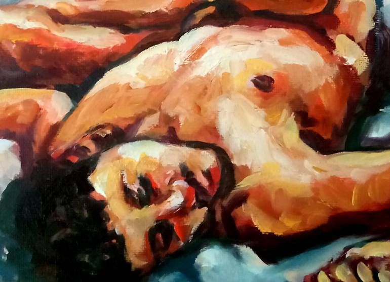 Original Fine Art Nude Painting by Sebastian Moreno Coronel