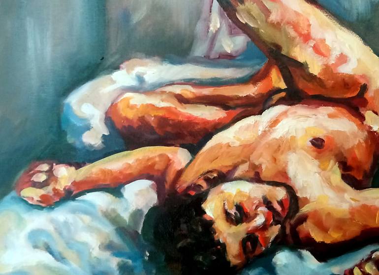 Original Fine Art Nude Painting by Sebastian Moreno Coronel