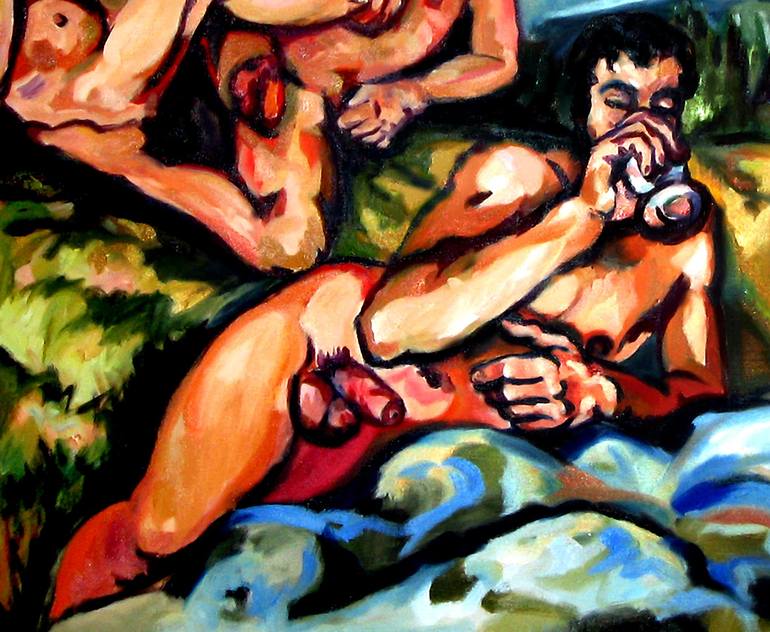 Original Expressionism Erotic Painting by Sebastian Moreno Coronel