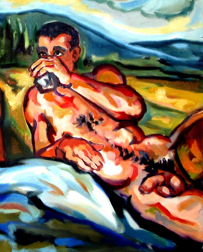 Original Expressionism Erotic Painting by Sebastian Moreno Coronel