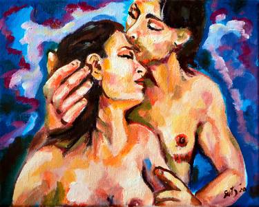 Original Expressionism Erotic Paintings by Sebastian Moreno Coronel