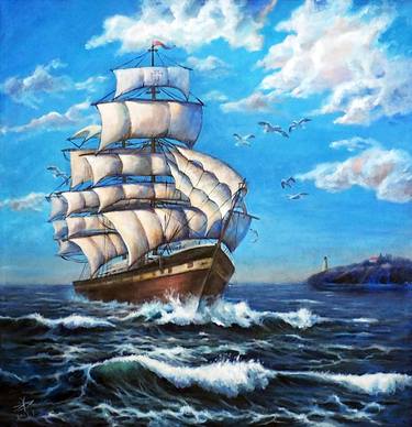 Print of Ship Paintings by Rhonger Zhang Yong Zhi