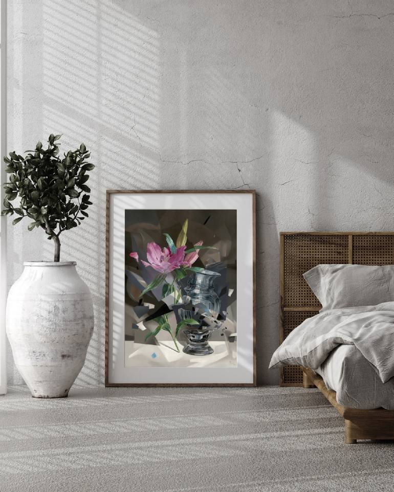 Original Cubism Botanic Painting by Timur Ayupov