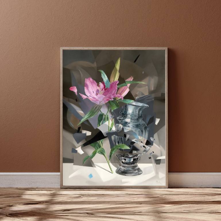 Original Cubism Botanic Painting by Timur Ayupov