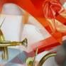 oil on canvas, figurative art with abstract elements