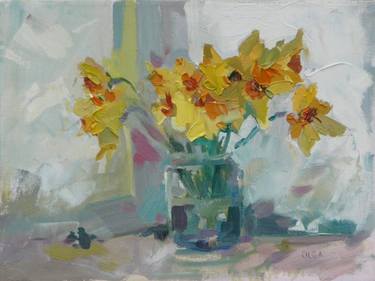 Print of Impressionism Floral Paintings by Olga Sidorenko