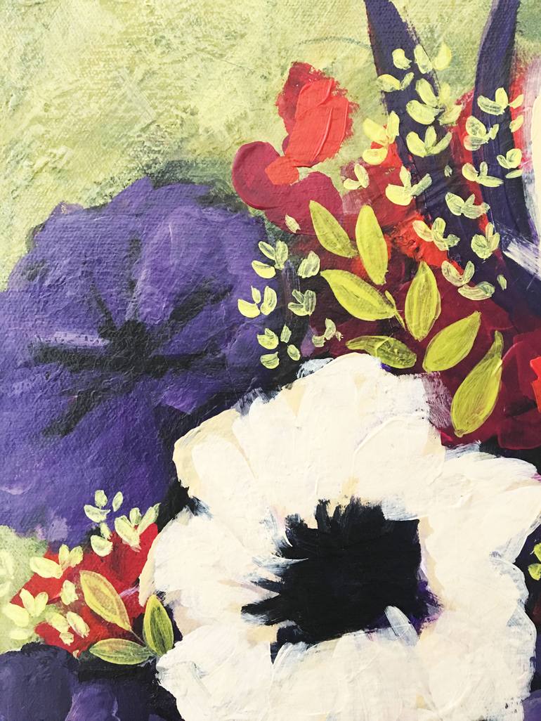 Original Expressionism Floral Painting by Paula Callejas