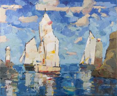 Print of Figurative Sailboat Paintings by Greg Adach