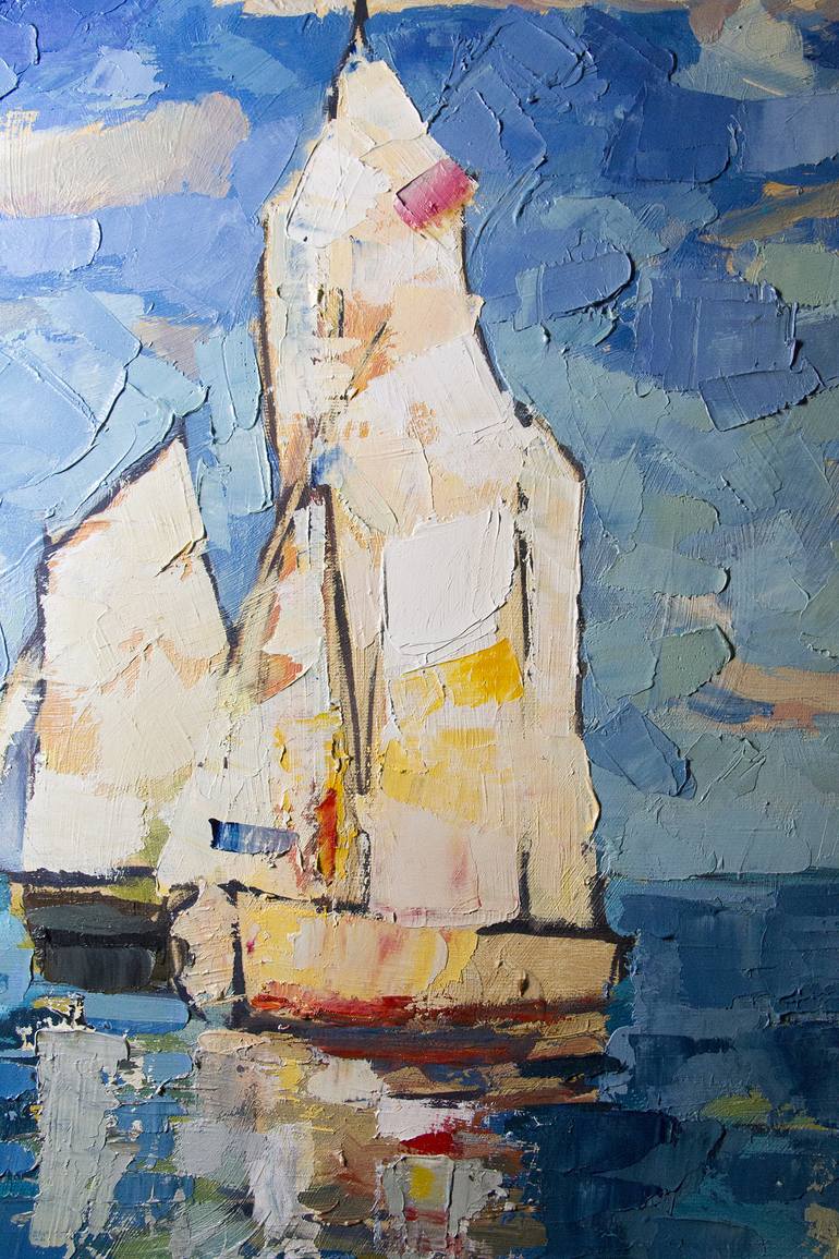 Original Sailboat Painting by Greg Adach
