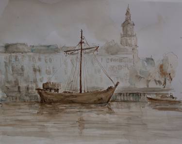 Print of Realism Sailboat Drawings by Jan Baggen