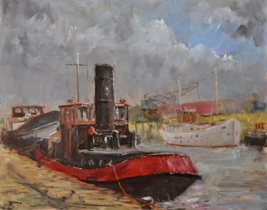Original Impressionism Ship Paintings by Jan Baggen