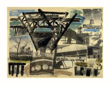 Original Abstract Expressionism Transportation Printmaking by Jessica Lenard