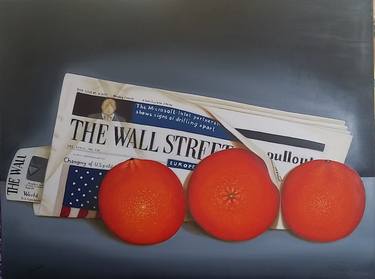 newspaper " The Wall Street Journal "  with oranges thumb