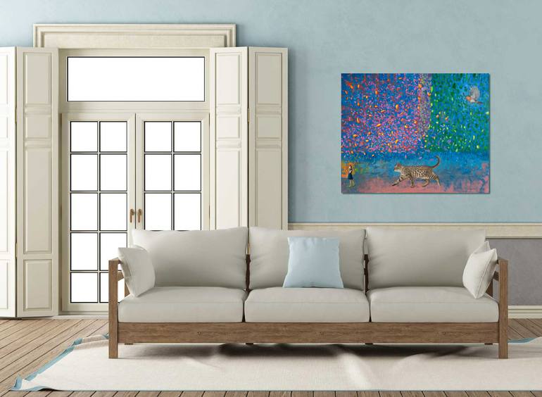 Original Conceptual Cats Painting by Alberto Repetti
