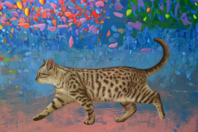 Original Conceptual Cats Painting by Alberto Repetti
