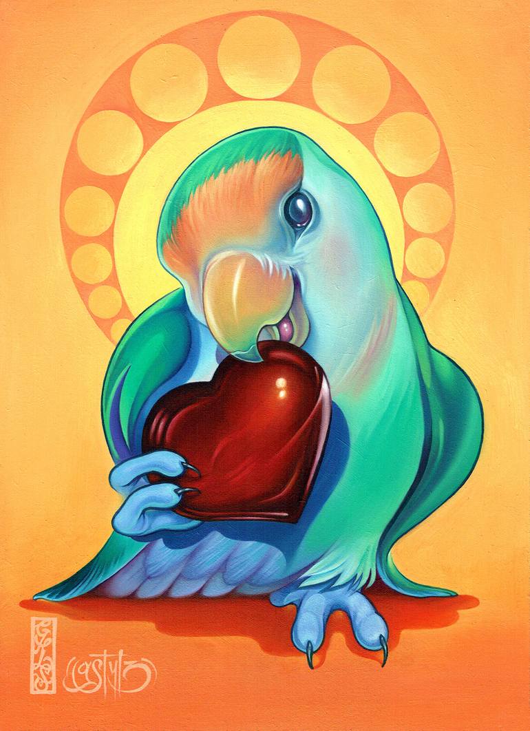 paintings of love birds