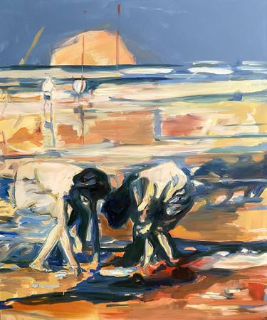 Original Abstract Boat Painting by Angelika Toth