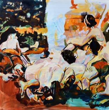 Original Expressionism People Paintings by Angelika Toth