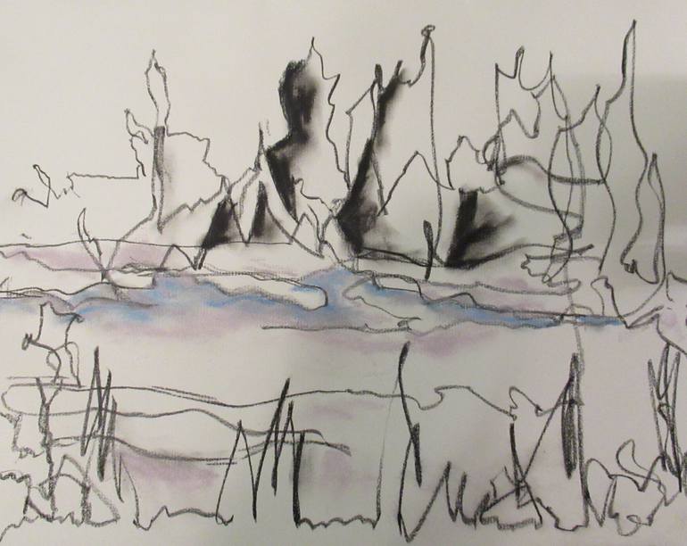 Original Abstract Expressionism Abstract Drawing by David Iddon Art