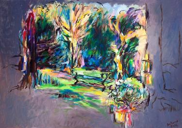 Spring Park Bench  Giclee Limited Print Edition of 95 thumb