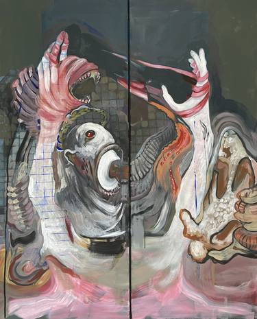 Original Surrealism Abstract Paintings by Ingrid Juncanariu