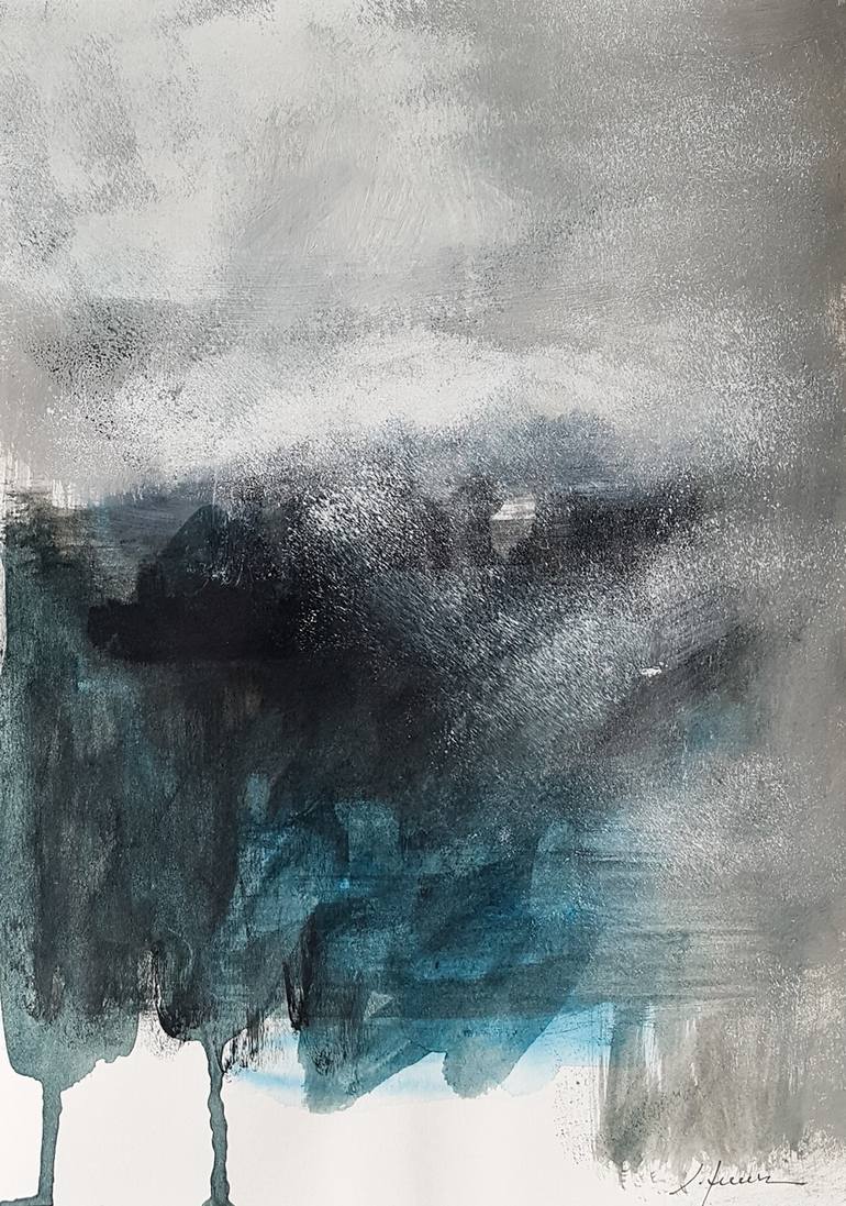 Blue Composition Painting by Isabel Ferreira | Saatchi Art