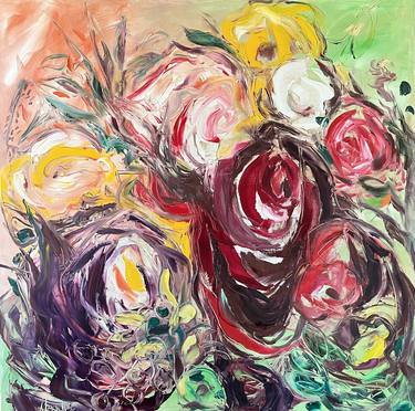 Original Expressionism Floral Paintings by Iulia Toader