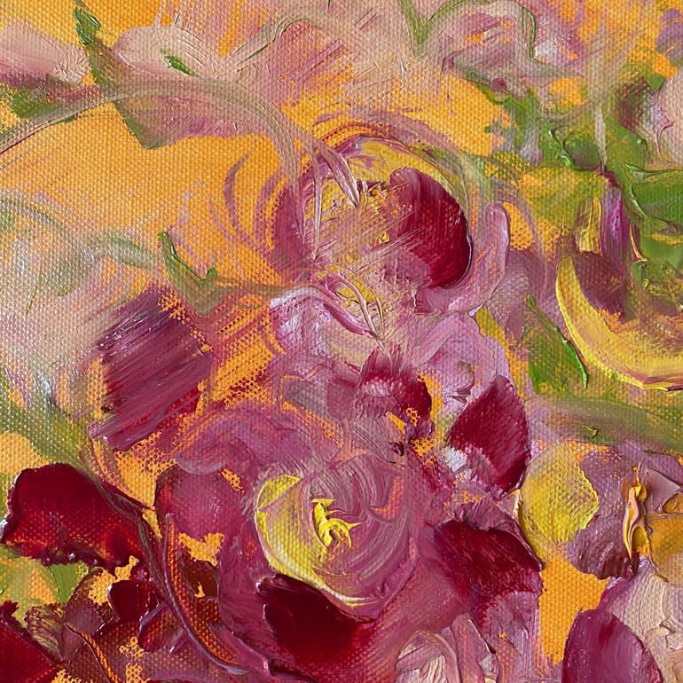 Original Expressionism Floral Painting by Iulia Toader