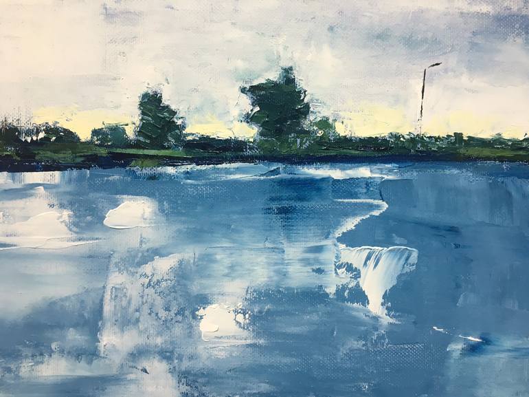 Original Abstract Water Painting by Lydia van der Meer