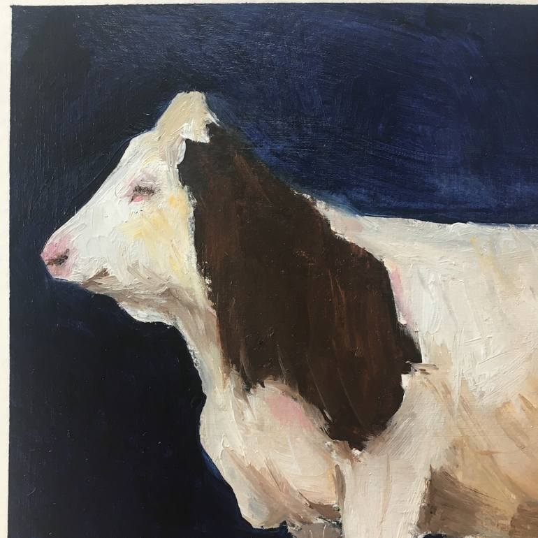 Original Documentary Cows Painting by Lydia van der Meer