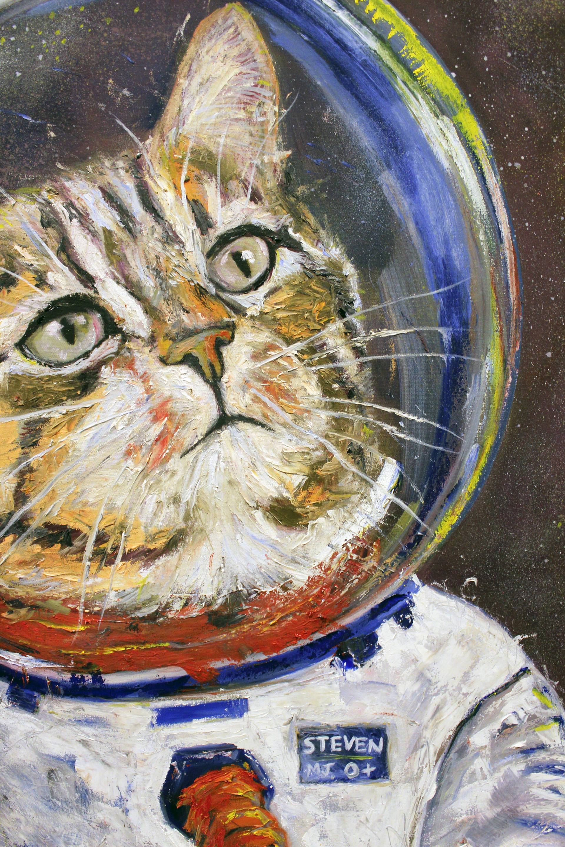 Scott - Space Cat Astronaut Painting by Eric Carrazedo