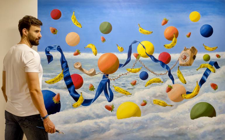 Original Modernism Fantasy Painting by Eric Carrazedo