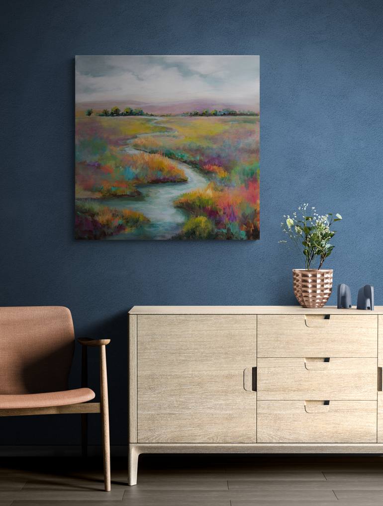 Original Impressionism Landscape Painting by Karen Hale