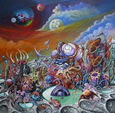 Print of Surrealism Outer Space Paintings by Peter Wall