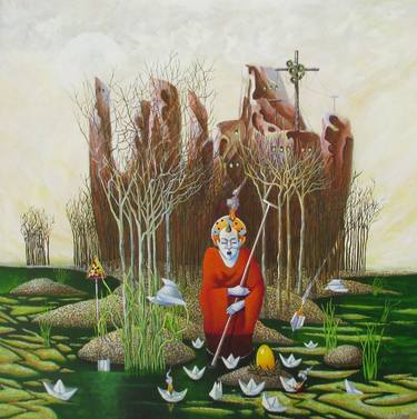 Print of Surrealism Political Paintings by Peter Wall