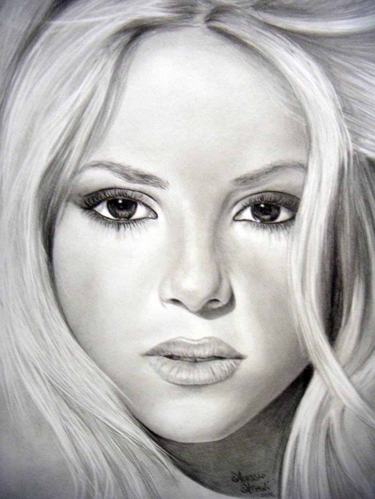 Shakira Drawing by Alessio Atzeni | Saatchi Art