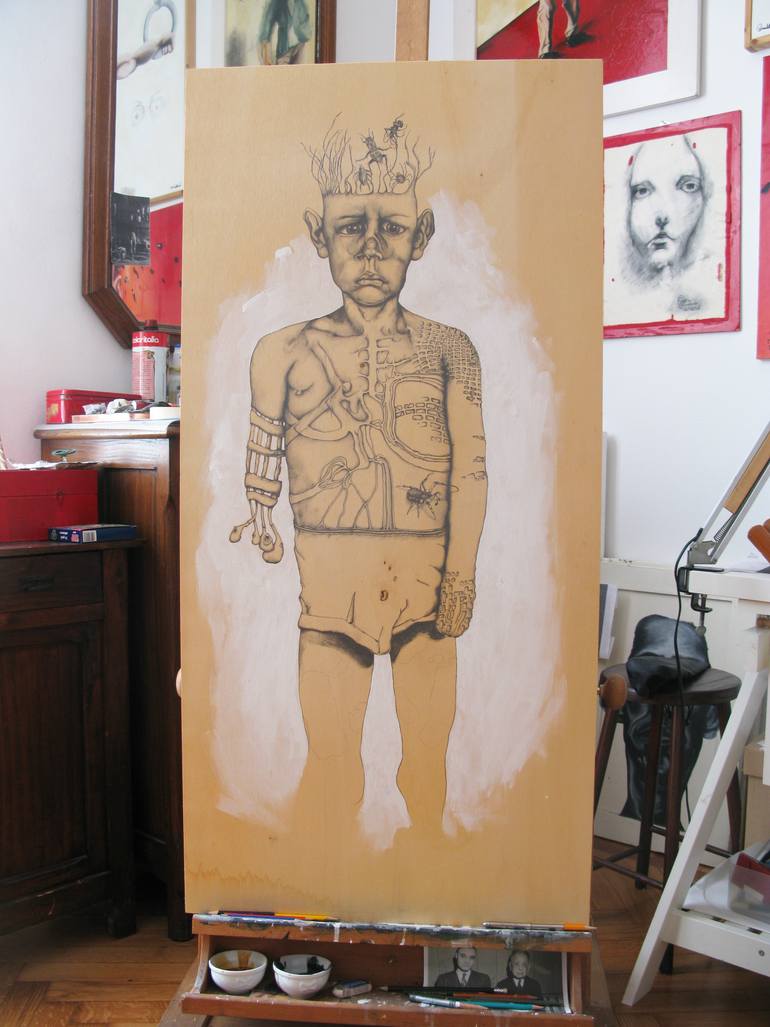 Original Figurative Body Drawing by Riccardo Querin