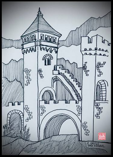 a castle (loose drawing; loose sketching) thumb