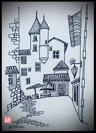 an alley (loose drawing; loose sketching) thumb