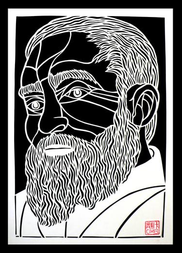 Camilo Pessanha- Macau-Portuguese poet (handmade papercutting) thumb