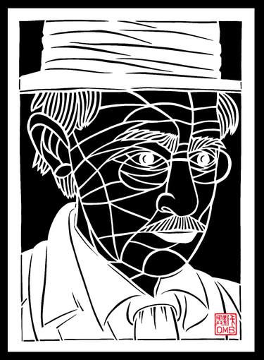 Fernando  Pessoa- Portuguese poet (handmade paper cutting) thumb