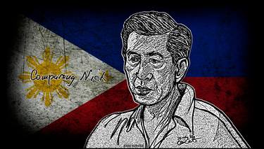 Nick Joaquin-- After Bencab's Drawing, Philippine National Artist for Literature thumb