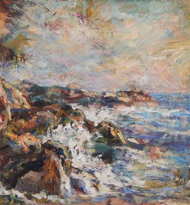 Print of Expressionism Seascape Paintings by Siniša Simon