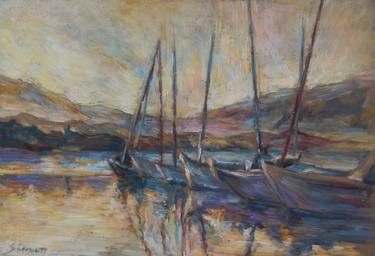Print of Impressionism Boat Paintings by Siniša Simon