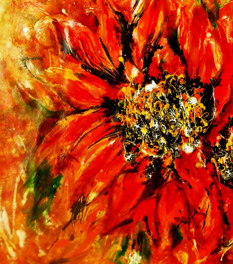 Original Abstract Expressionism Floral Painting by Natalya Zhdanova