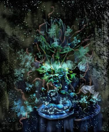Fantasy Exotic Flower Blue Rapsody Digital Art NFT thumb
