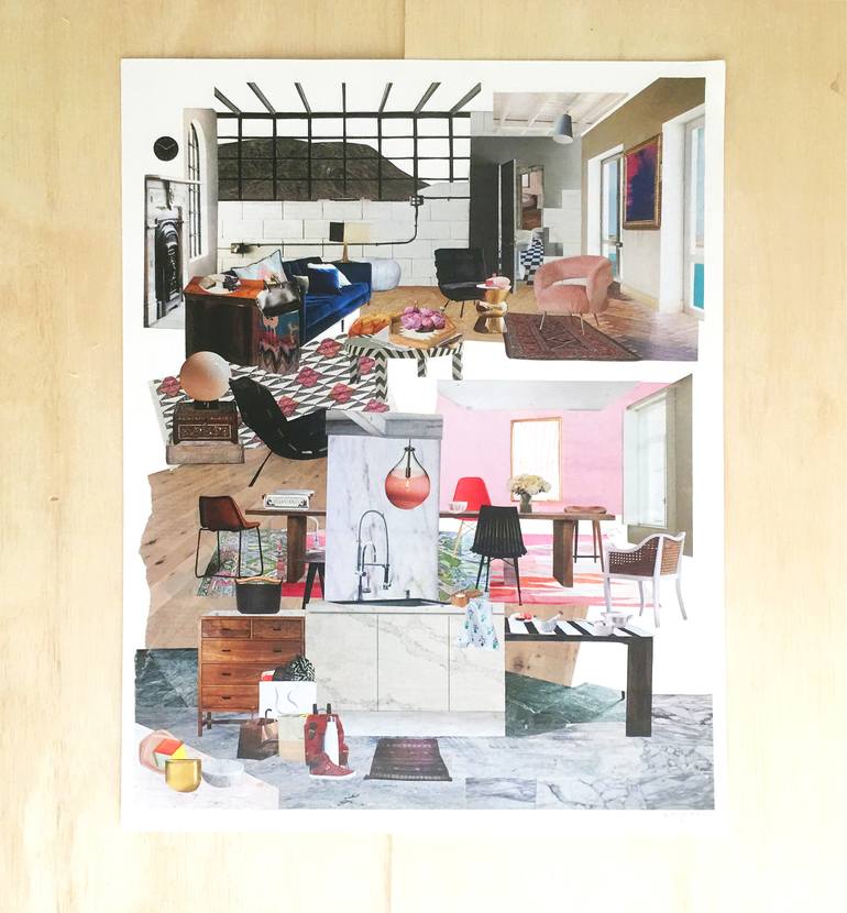 Original Fine Art Interiors Collage by Emily Keating Snyder