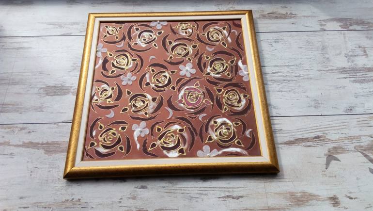 Original Abstract Floral Painting by Ines Nanda Drole