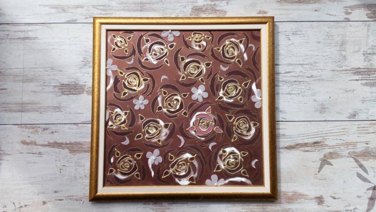 Original Abstract Floral Painting by Ines Nanda Drole