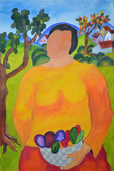 woman with fruit bowl thumb